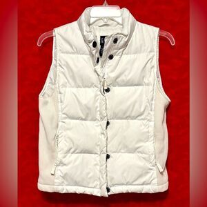 GAP White Puffer Vest Zip Up & Snaps Medium